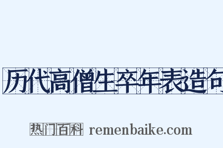 历代高僧生卒年表造句是什么意思的图片